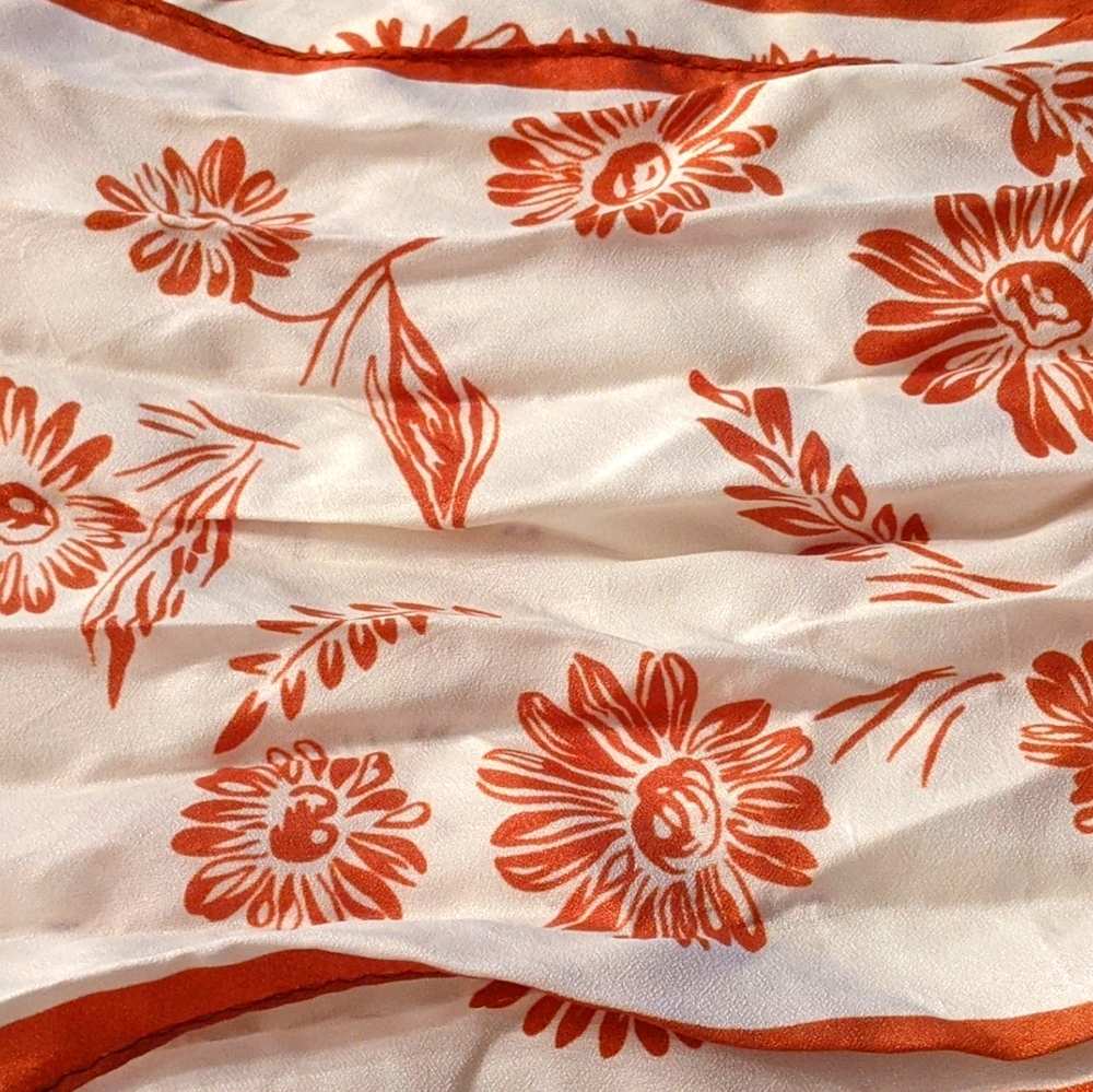 Orange floral scarf